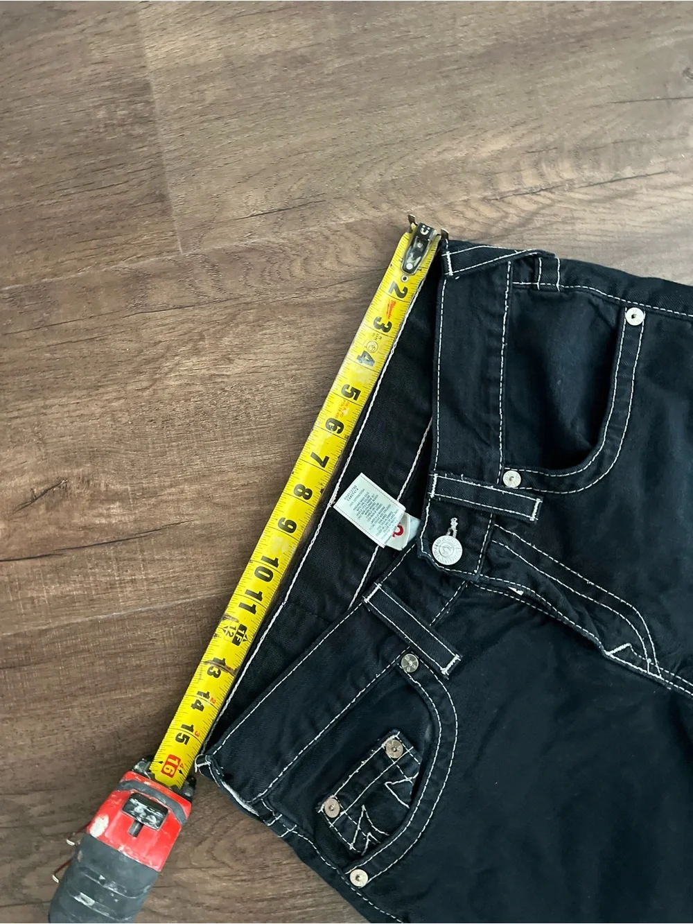 True Religion Black Jeans with Contrast Stitching